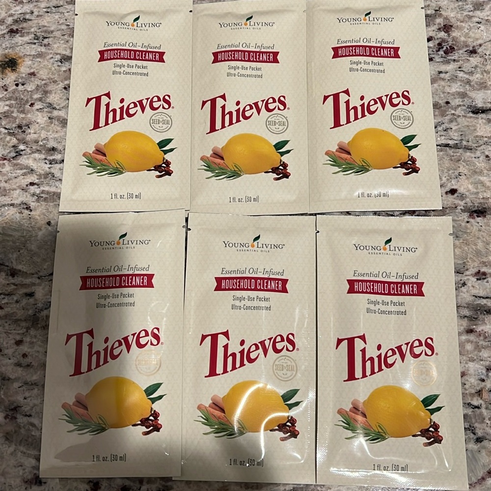 6 New Young Living Thieves Household Cleaner Packs